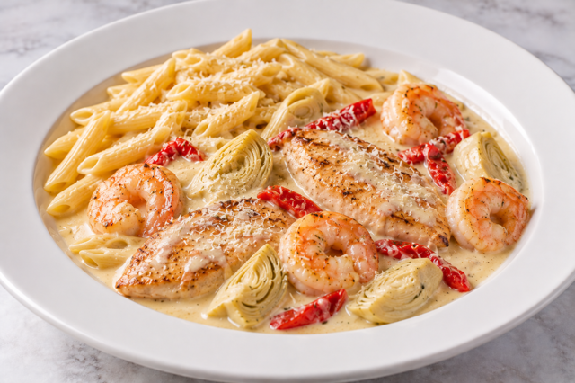 Chicken & shrimp calabrese.