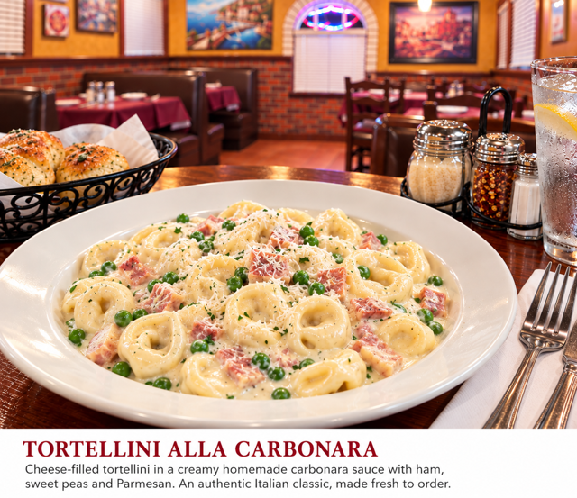 Tortellini carbonara.