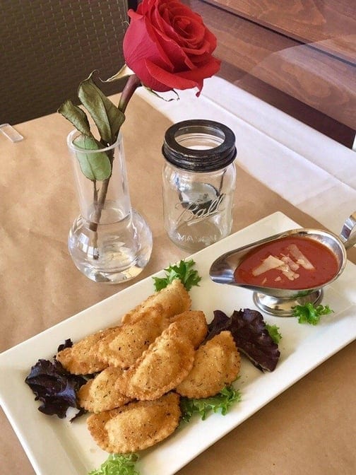 Homemade fried ravioli.