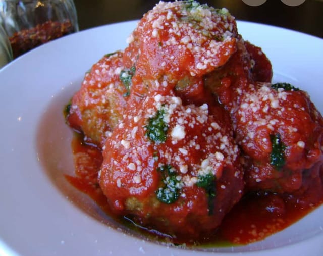 Homemade meatballs.